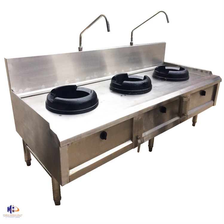 Bếp á 3 họng 2 vòi nước